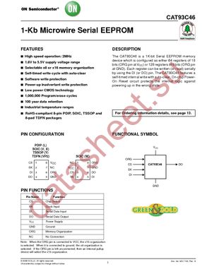 CAT93C46RWI-G datasheet  